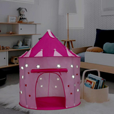 Pink Princess Play Tent for Kids - Foldable Indoor/Outdoor Castle Tent with Luminous Effect